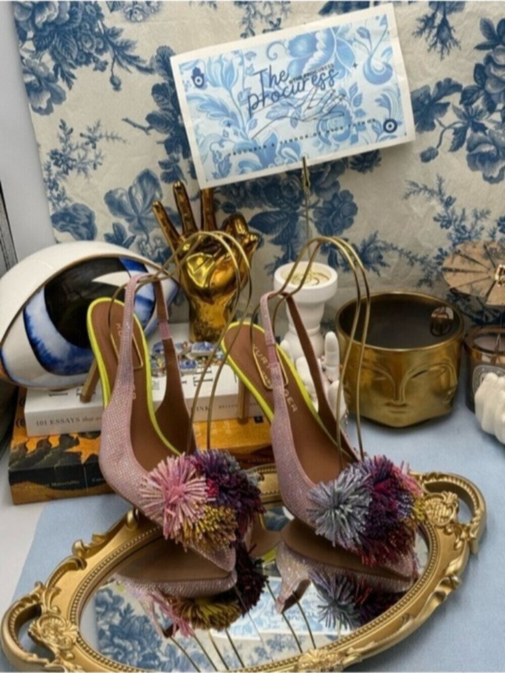 🆕 KURT GEIGER LONDON 🧿 NWOB PomPom Sling Back Heeled Pump - Sz EU36 US 6